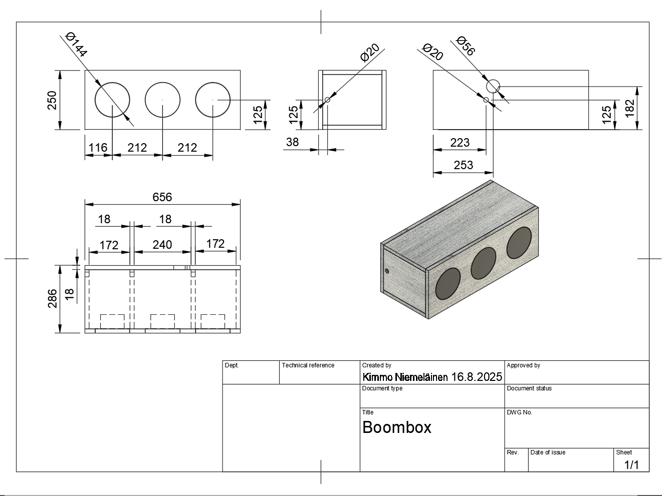 Boombox piirustukset.