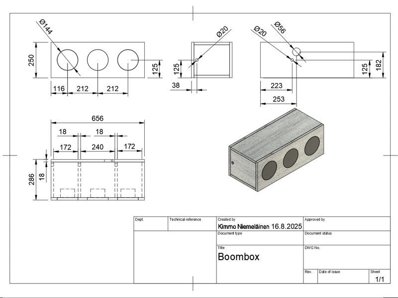 Boombox piirustukset.