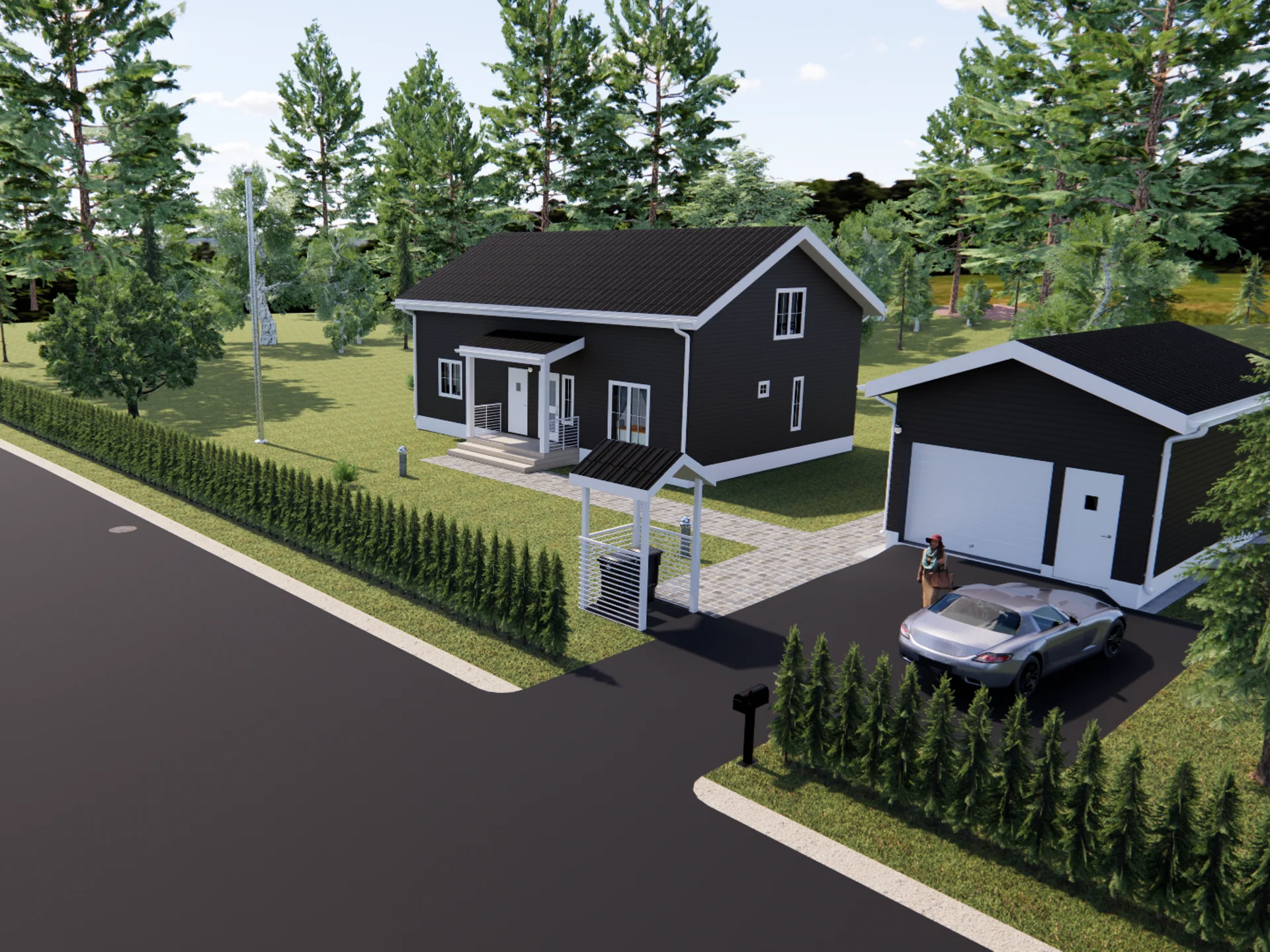 Revit 3D -mallinnus, Oma talo ja pihapiiri, piirustukset, mallinnus ja video