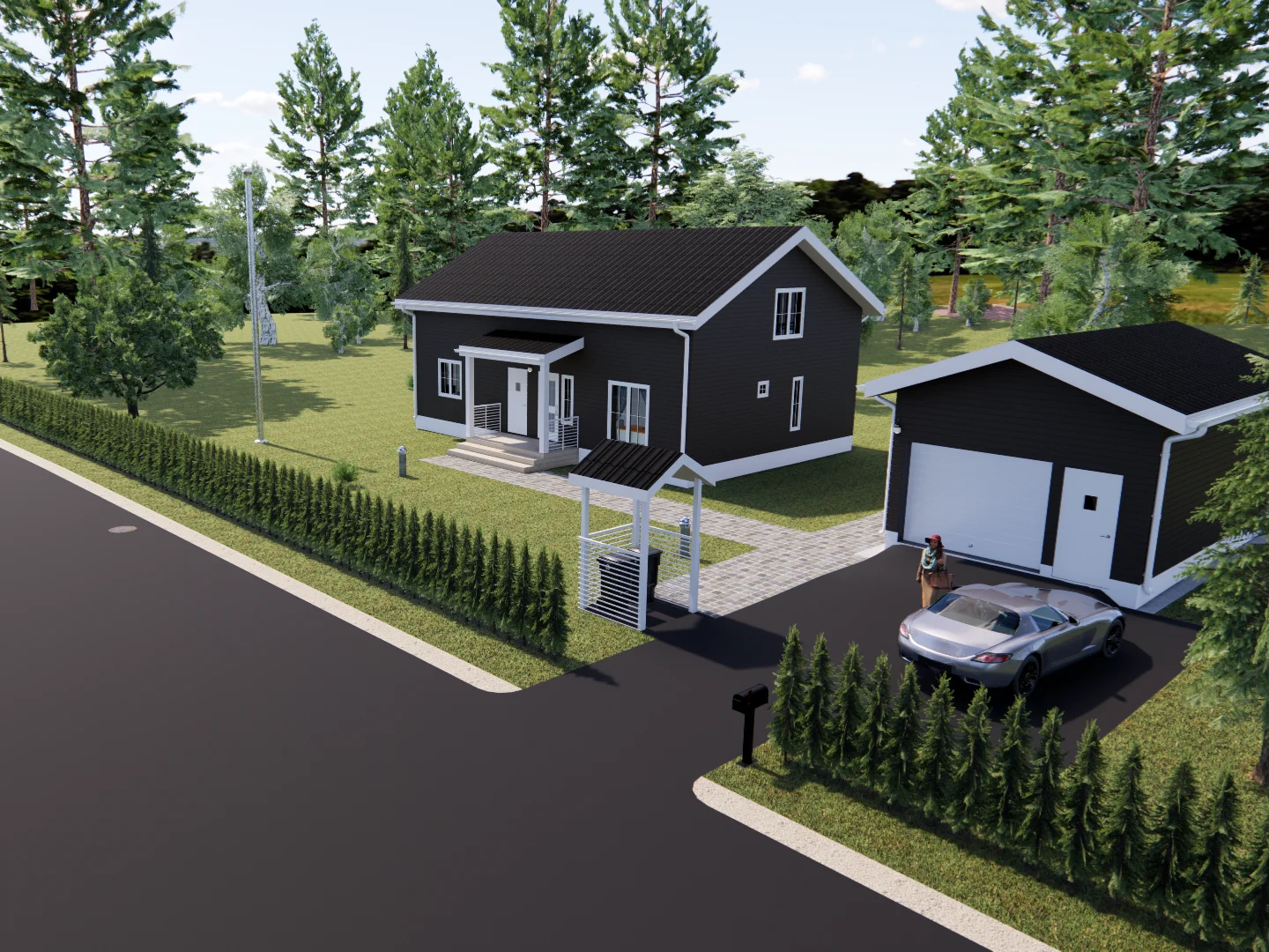 Revit 3D -mallinnus, Oma talo ja pihapiiri, piirustukset, mallinnus ja video