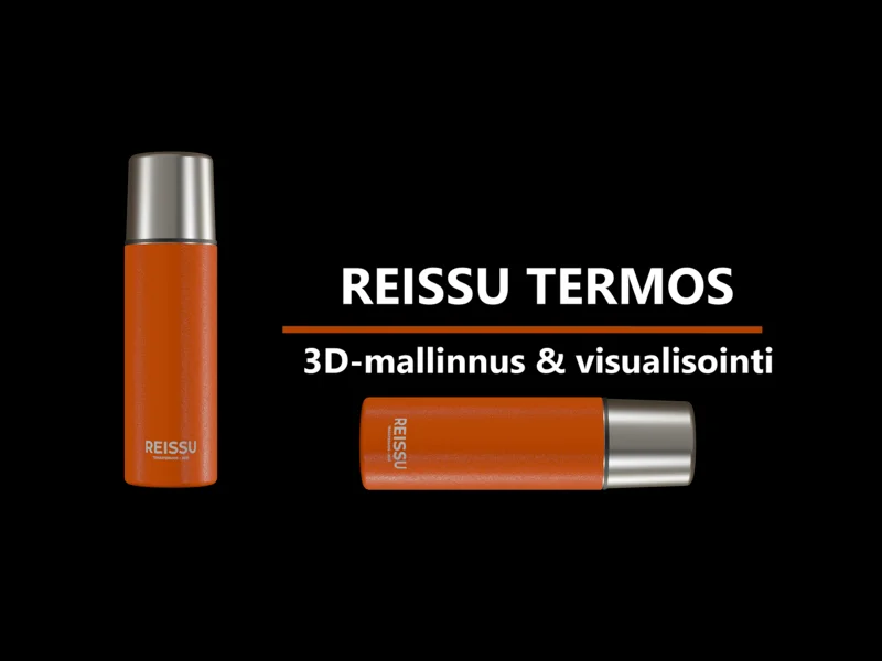 3D-mallinnetun termospullon esittelyvideo, editointi PowerDirector 365.